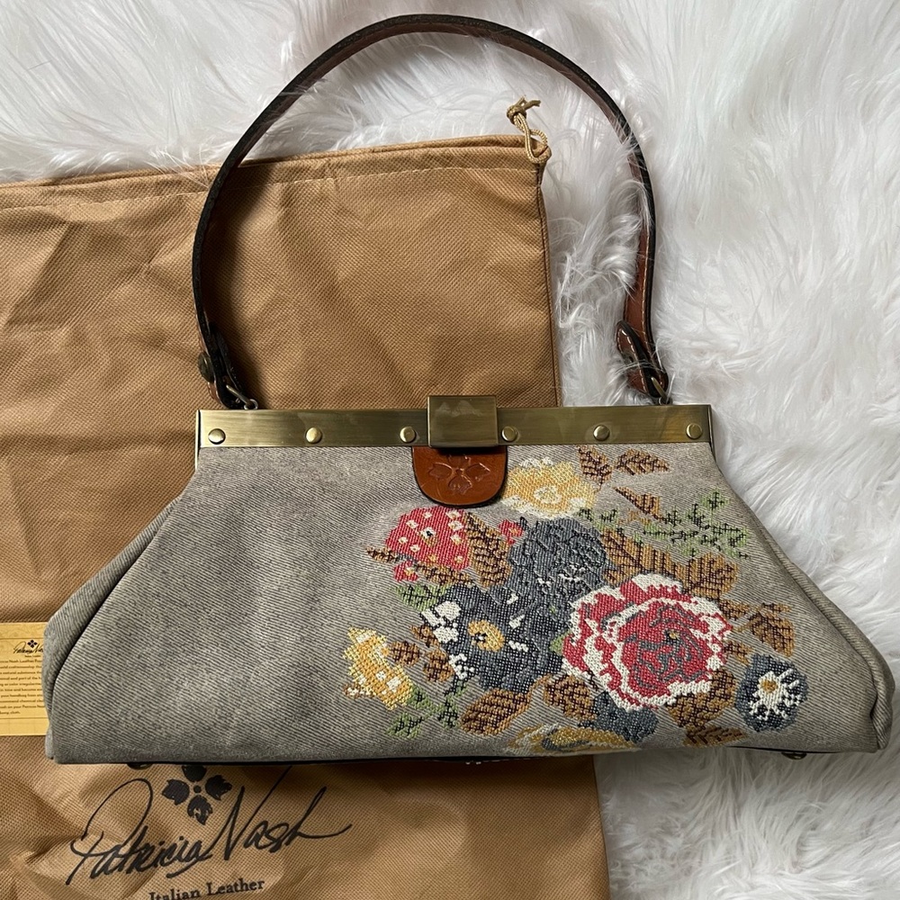 BNWT Patricia Nash Ferrara Cross Stitch Satchel